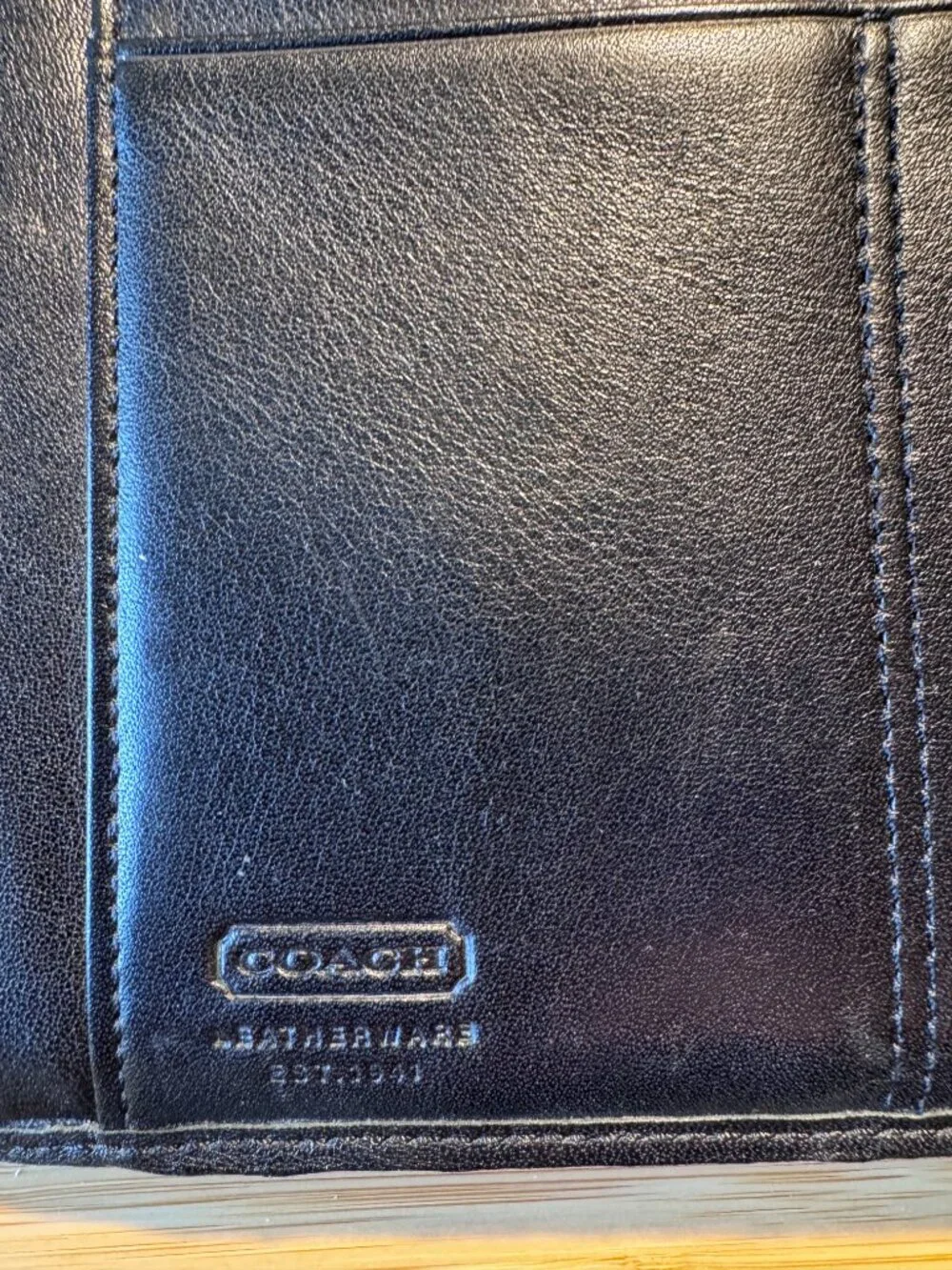 Coach Vintage Black Leather Desk Agenda 3 Ring Krause Binder